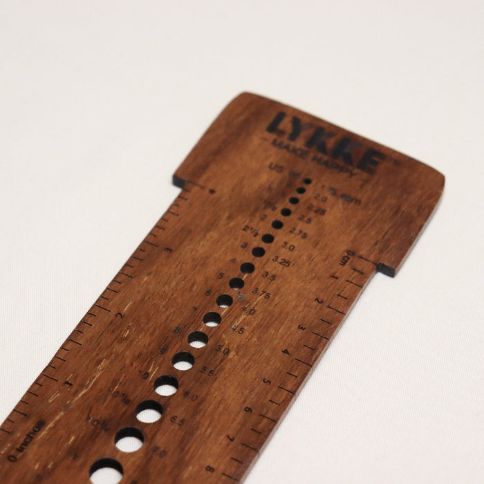 lykke works needle gauge in rosewood 