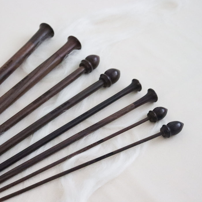 Phoenix rosewood straight single point knitting needles