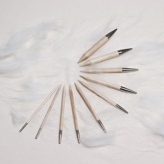 lykke naturale birchwood interchangeable circular knitting needle tips