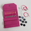 lykke blush interchangeable knitting needle set in magenta basketweave