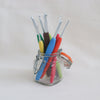 colour coded amour crochet hooks in a jar