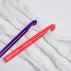 hiyahiya jumbo crochet hooks in pink and purple glittery acrylic