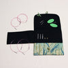 HiyaHiya interchangeable sock set. Selection of interchangeable needles, cables and accessories in a Chinese brocade style soft cloth knitting needle pouch.