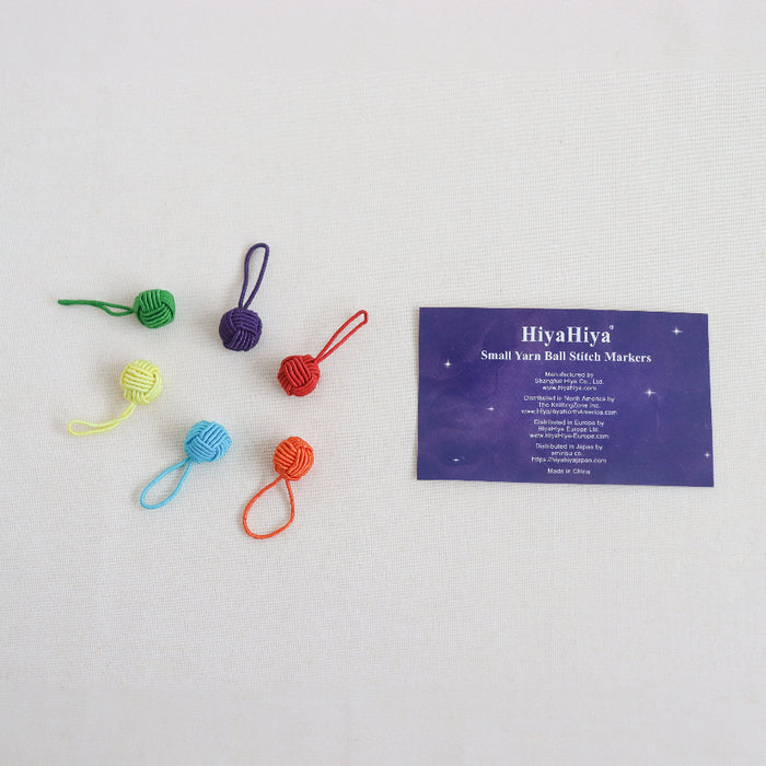 multicoloured hiyahiya yarn ball stitch markers