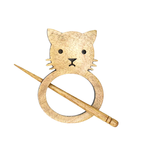 lykke works shawl pin mango cat