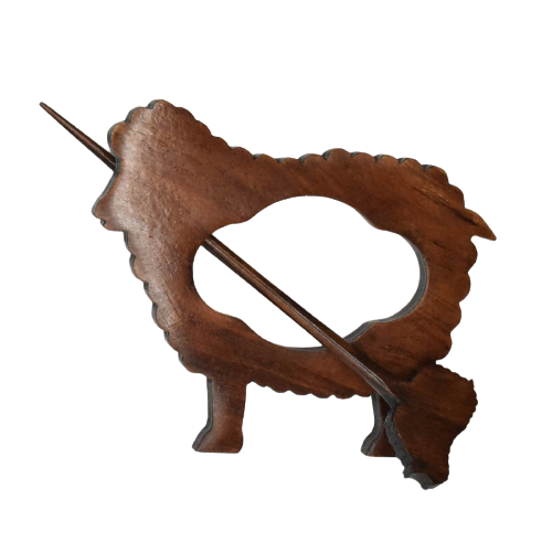 lykke works shawl pin  rosewood sheep