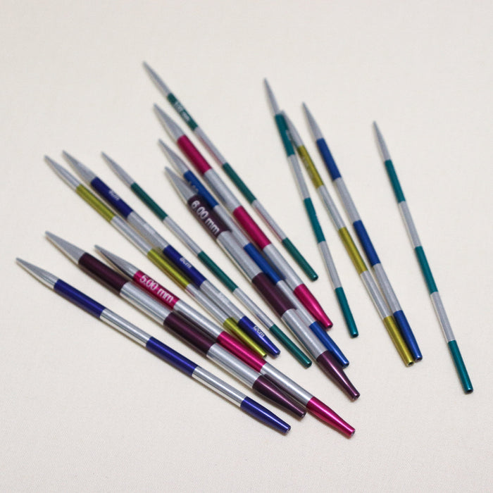 knitpro smartstix interchangeable tips in different colours.