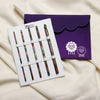 symfonie crochet hooks in purple plush case.