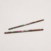 knitpro symfonie multicoloured layered wood design double ended crochet hook.