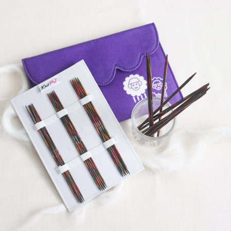 symfonie double pointed needles in purple case