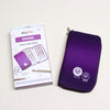 symfonie interchangeable tunisian crochet hook set in purple zip up case.