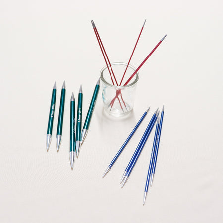 knitpro zing colour coded double pointed knitting needles.