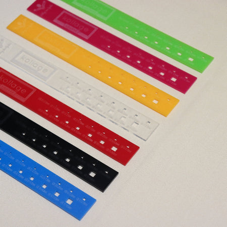 kollage square needle gauge ruler in different bright colours