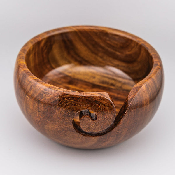 sheesham wood yarn bowl