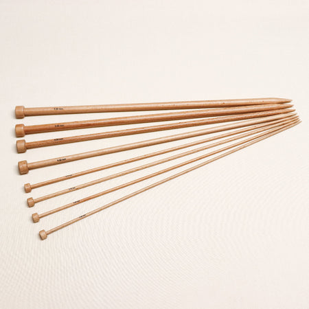 phoenix blonde birch wood straight single point knitting needles