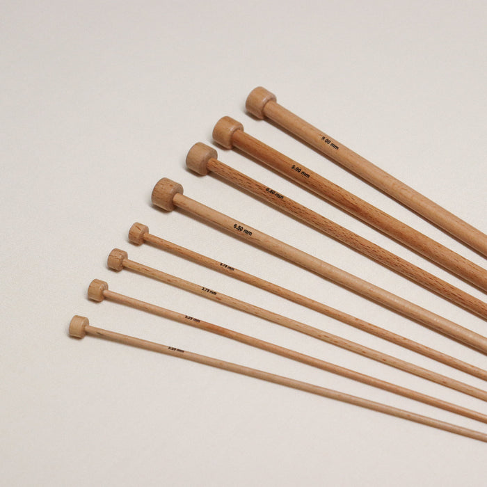 phoenix blonde birch wood straight single point knitting needles